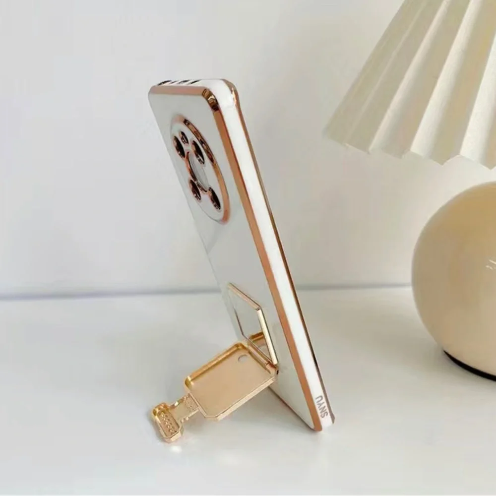 Glitter Phone Kickstand, Portable Phone Desk Holder With Inner Mirror